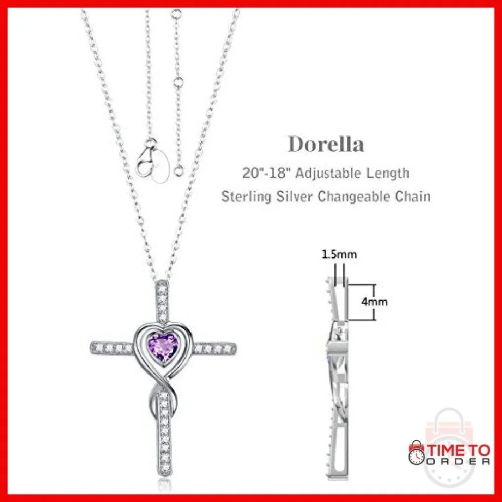 Sterling Silver Infinity Heart Pendant Necklace Adjustable Chain Gift
